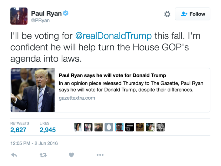 Paul Ryan Loves Trump